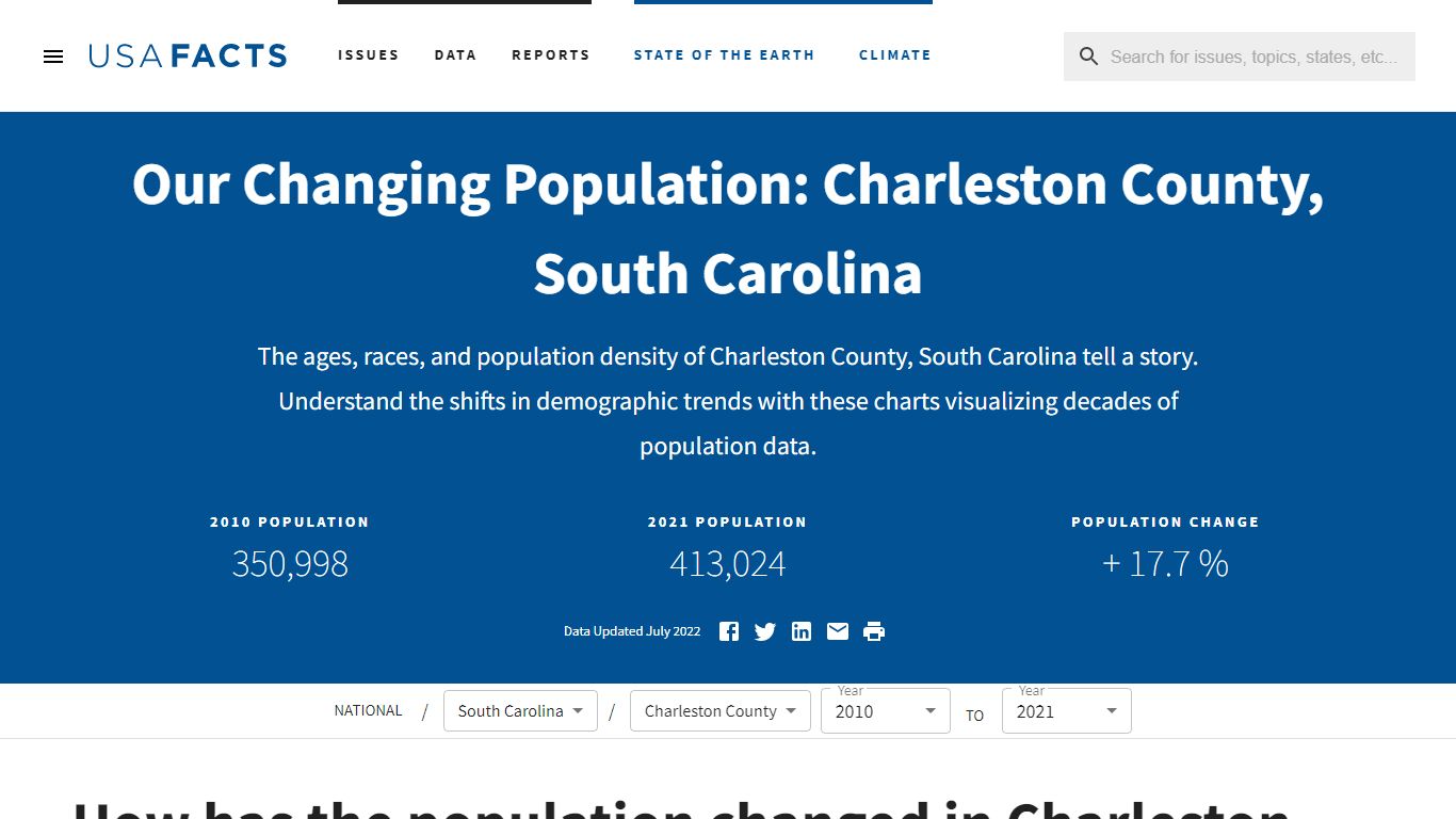 Charleston County, SC population by year, race, & more